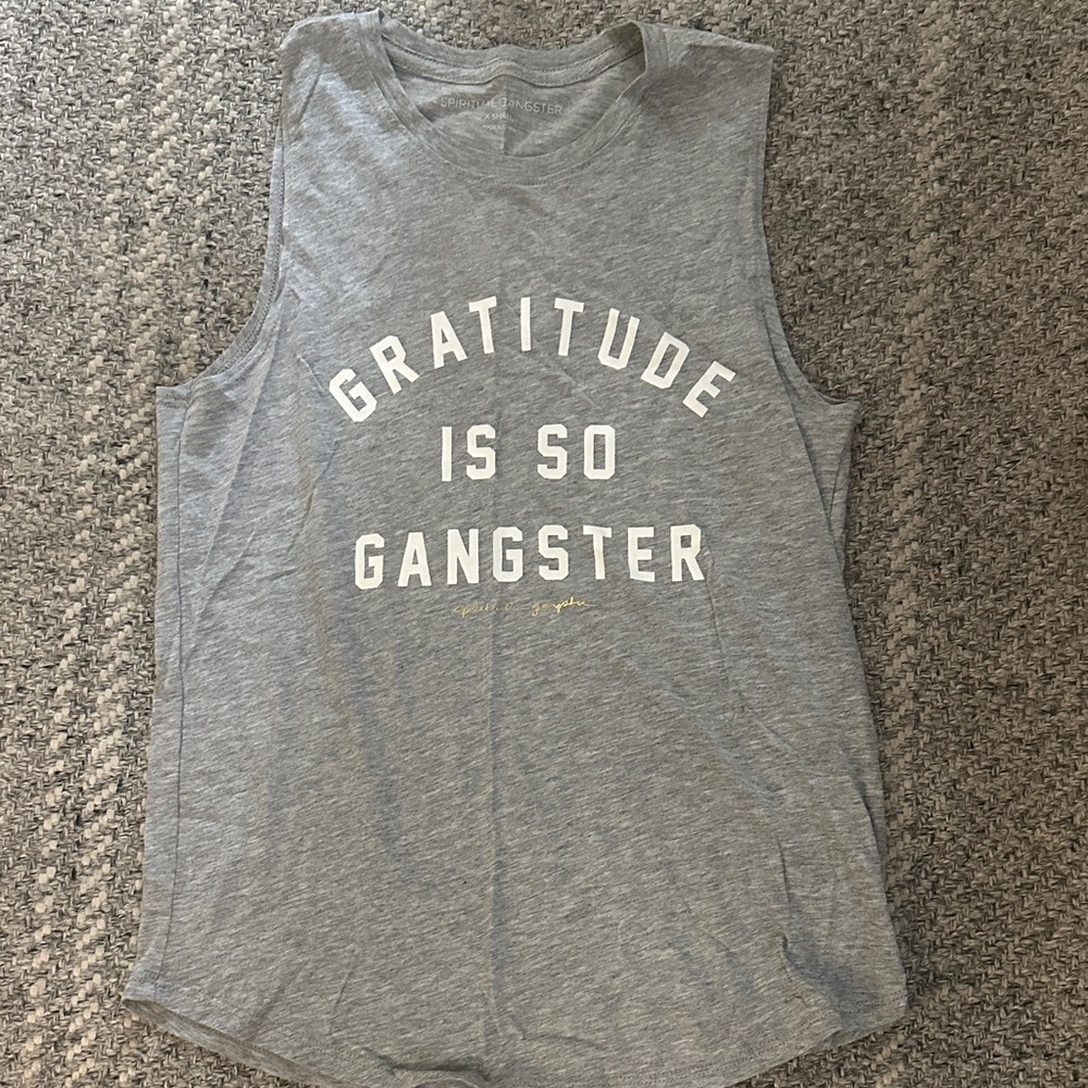 Spiritual Gangster Gray Sleeveless Graphic Tee